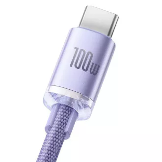 Baseus CAJY000505 Crystal Shine Series Kabel do transmisji danych USB - USB-C 100W 2m Fioletowy