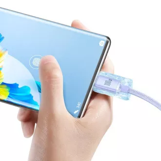 Baseus CAJY000505 Crystal Shine Series Kabel do transmisji danych USB - USB-C 100W 2m Fioletowy