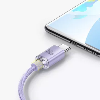 Baseus CAJY000505 Crystal Shine Series Kabel do transmisji danych USB - USB-C 100W 2m Fioletowy
