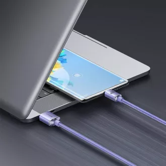 Baseus CAJY000505 Crystal Shine Series Kabel do transmisji danych USB - USB-C 100W 2m Fioletowy