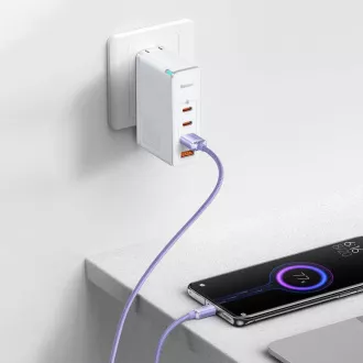 Baseus CAJY000505 Crystal Shine Series Kabel do transmisji danych USB - USB-C 100W 2m Fioletowy