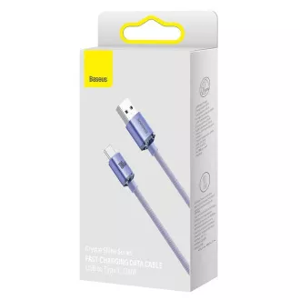 Baseus CAJY000505 Crystal Shine Series Kabel do transmisji danych USB - USB-C 100W 2m Fioletowy