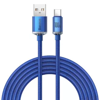 Baseus CAJY000503 Crystal Shine Series Kabel do transmisji danych USB - USB-C 100W 2m Niebieski