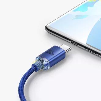 Baseus CAJY000503 Crystal Shine Series Kabel do transmisji danych USB - USB-C 100W 2m Niebieski