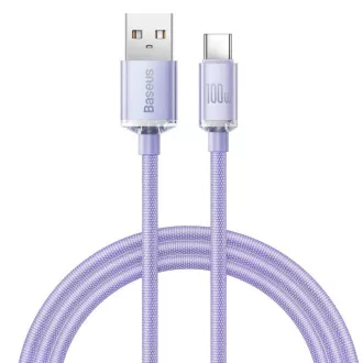 Baseus CAJY000405 Crystal Shine Series Kabel do transmisji danych USB - USB-C 100W 1.2m Fioletowy Baseus CAJY000405 Crystal Shine Series Kabel do transmisji danych USB - USB-C 100W 1.2m Fioletowy