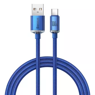 Baseus CAJY000403 Crystal Shine Series Kabel do transmisji danych USB - USB-C 100W 1.2m Niebieski