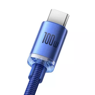 Baseus CAJY000403 Crystal Shine Series Kabel do transmisji danych USB - USB-C 100W 1.2m Niebieski
