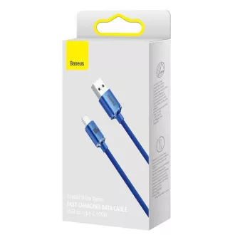 Baseus CAJY000403 Crystal Shine Series Kabel do transmisji danych USB - USB-C 100W 1.2m Niebieski