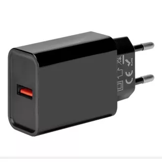 OPAKOWANIE:Ładowarka podróżna ME USB-A 18W czarna OPAKOWANIE:Ładowarka podróżna ME USB-A 18W czarna