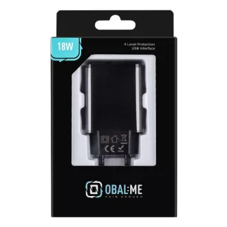 OPAKOWANIE:Ładowarka podróżna ME USB-A 18W czarna OPAKOWANIE:Ładowarka podróżna ME USB-A 18W czarna