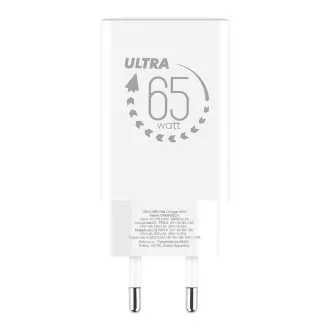 PAKIET:Ładowarka podróżna ME GaN USB-A   2xUSB-C 65W biała