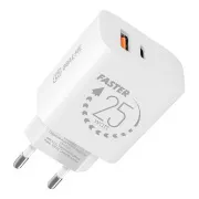 PAKIET:Ładowarka podróżna ME USB-A   USB-C 25W biała