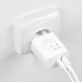 PAKIET:Ładowarka podróżna ME USB-A   USB-C 25W biała
