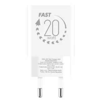 PAKIET:Ładowarka podróżna ME USB-A   USB-C 20W biała