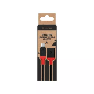 Taktyczny adapter Pin4Fun USB-C/Lightning 0,1 m czarny/czerwony