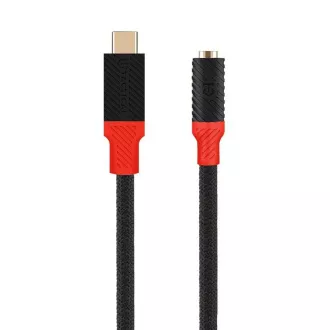 Taktyczny adapter Pin4Fun USB-C/Jack 3,5 mm 0,1 m czarny/czerwony