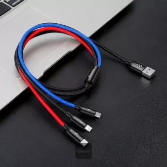 Baseus Kabel do transmisji danych 3w1 microUSB Lightning USB-C 1,2m 3,5A
