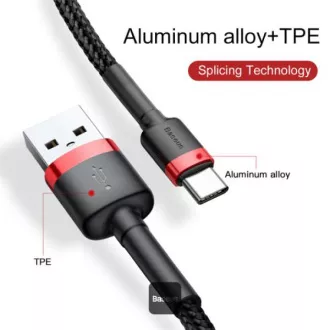 Baseus Kabel do transmisji danych Cafule USB-C 2m 2A czerwono-czarny