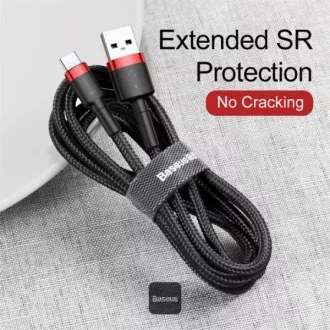 Baseus Kabel do transmisji danych Cafule USB-C 2m 2A czerwono-czarny