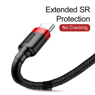Baseus Kabel do transmisji danych Cafule USB-C 2m 2A czerwono-czarny Baseus Kabel do transmisji danych Cafule USB-C 2m 2A czerwono-czarny