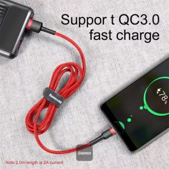 Baseus Kabel do transmisji danych Cafule USB-C 2m 2A czerwony