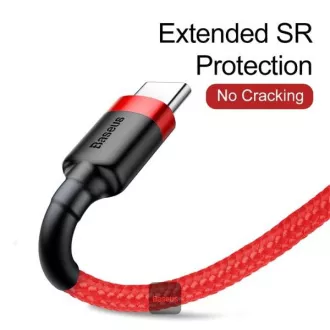 Baseus Kabel do transmisji danych Cafule USB-C 2m 2A czerwony