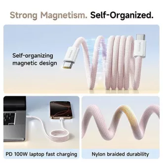 Baseus Dynamic 4 Pro Series Kabel do transmisji danych USB-C - USB-C 100W 1m Baby Pink