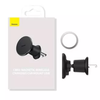 Baseus Magnetyczny uchwyt do kratki wentylacyjnej z ładowarką USB-C 15W 25W Czarny