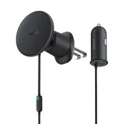 Baseus Magnetyczny uchwyt do kratki wentylacyjnej z ładowarką USB-C 15W 25W Czarny
