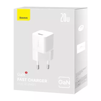 Szybka ładowarka Baseus GaN5 Mini 20W EU biała