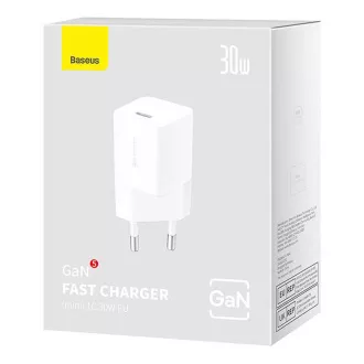 Szybka ładowarka Baseus GaN5 Mini 30W EU biała