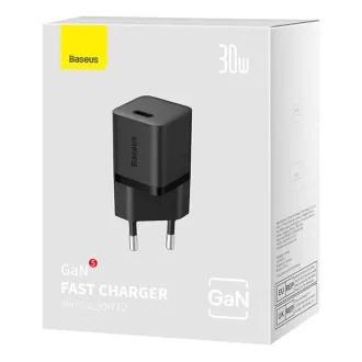 Szybka ładowarka Baseus GaN5 Mini 30W EU czarna Szybka ładowarka Baseus GaN5 Mini 30W EU czarna