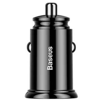 Szybka ładowarka samochodowa Baseus 2xUSB QC3.0 30W czarna