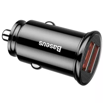 Szybka ładowarka samochodowa Baseus 2xUSB QC3.0 30W czarna
