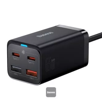 Szybka ładowarka Baseus GaN3 Pro, 2x USB-C, 2x USB 65W czarna