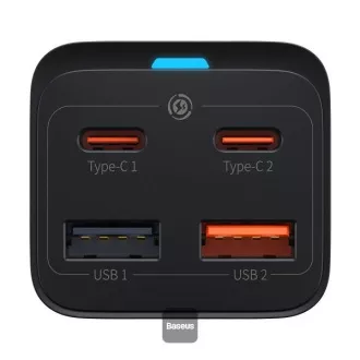 Szybka ładowarka Baseus GaN3 Pro, 2x USB-C, 2x USB 65W czarna