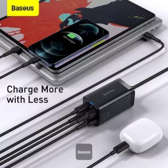 Szybka ładowarka Baseus GaN3 Pro, 2x USB-C, 2x USB 65W czarna