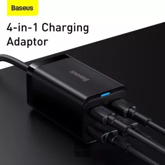 Szybka ładowarka Baseus GaN3 Pro, 2x USB-C, 2x USB 65W czarna