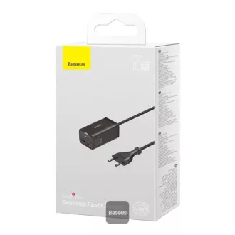 Szybka ładowarka Baseus GaN3 Pro, 2x USB-C, 2x USB 65W czarna
