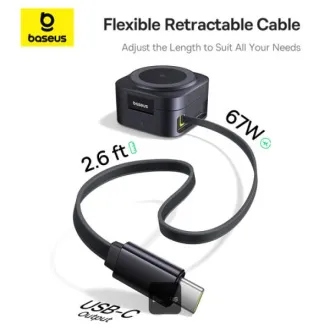 Baseus Magnetyczna podstawka do bezprzewodowego ładowania PicoGo Series 2w1 Qi2 67W czarna
