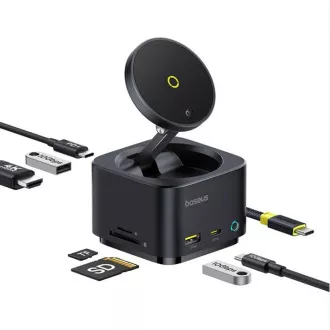 Baseus MagPro 7w1 bezprzewodowa stacja ładująca 15W kosmiczna czerń