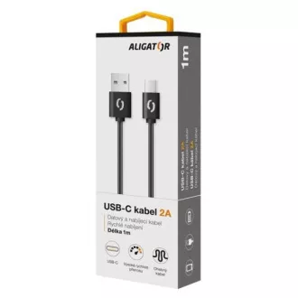 ALIGATOR Kabel do transmisji danych 2A, USB-C czarny ALIGATOR Kabel do transmisji danych 2A, USB-C czarny