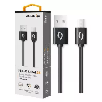 ALIGATOR Kabel do transmisji danych 2A, USB-C czarny ALIGATOR Kabel do transmisji danych 2A, USB-C czarny