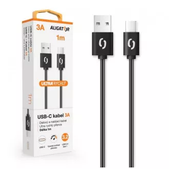 ALIGATOR Kabel do transmisji danych POWER 3A, USB-C 1m czarny