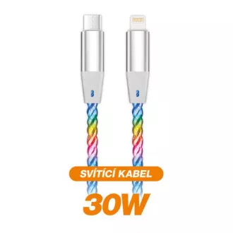 ALIGATOR Kabel do transmisji danych LIGHT 3A, 30W USB-C/Lightning 1,2m