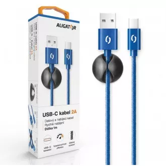 ALIGATOR PREMIUM Kabel do transmisji danych 2A, USB-C niebieski