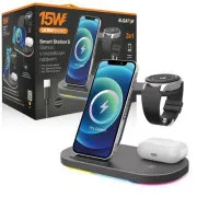 Alligator Smart Station S z bezprzewodowym ładowaniem 3 w 1, 15 W