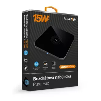 ALIGATOR Ładowarka bezprzewodowa Alligator Pure-Pad 15W, czarna