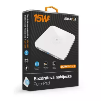 ALIGATOR Ładowarka bezprzewodowa Aligator Pure-Pad 15W, biała