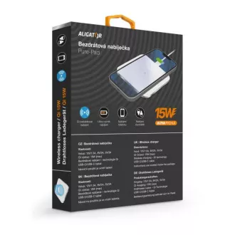 ALIGATOR Ładowarka bezprzewodowa Aligator Pure-Pad 15W, biała